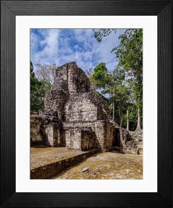 Framed Print : Structure V, Hormiguero Archaeological Site, Campeche State, Mexico