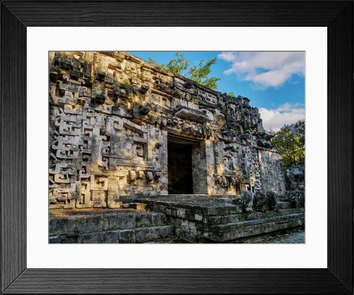 Framed Print : Structure II, monster mouth temple at sunset, Central Plaza, Chicanna Archaeological Site, Campeche State, Mexico Framed Print : Structure II, monster mouth temple at sunset, Central Plaza, Chicanna Archaeological Site, Campeche State, Mexico