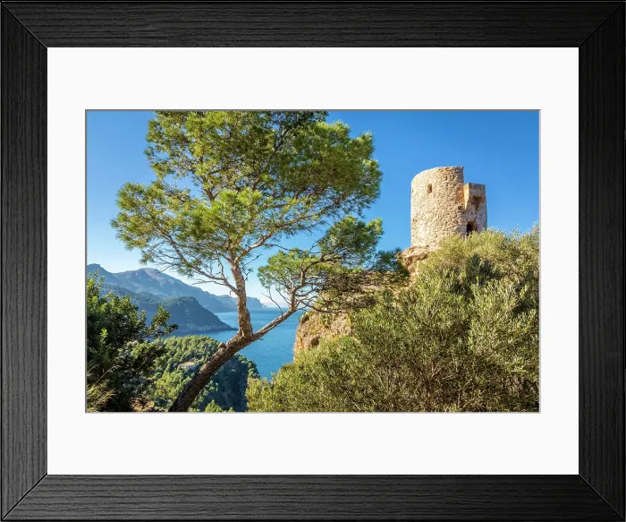 Framed Print : Former watchtower Torre del Verger, Banyalbufar, Serra de Tramuntana, Mallorca, Balearic Islands, Spain Framed Print : Former watchtower Torre del Verger, Banyalbufar, Serra de Tramuntana, Mallorca, Balearic Islands, Spain