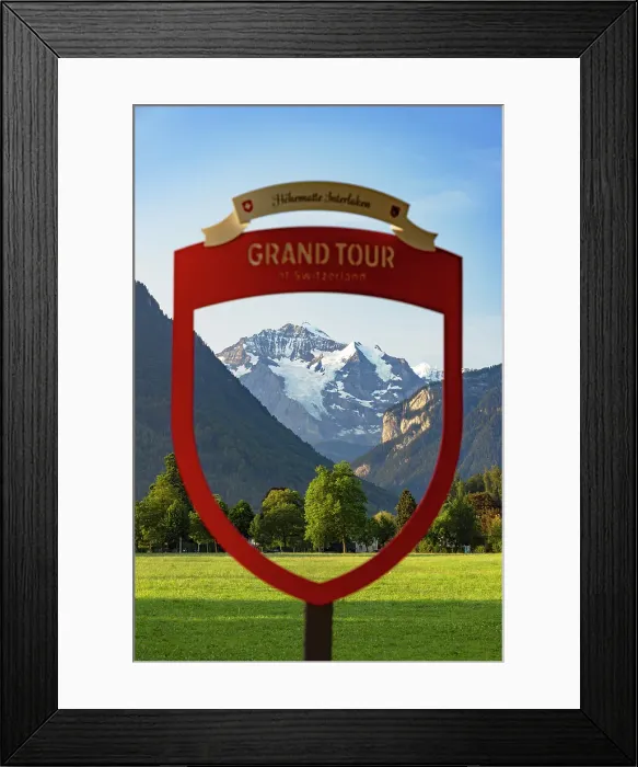 Framed Print : Hohematte Park and Jungfrau mountain, Interlaken, Switzerland