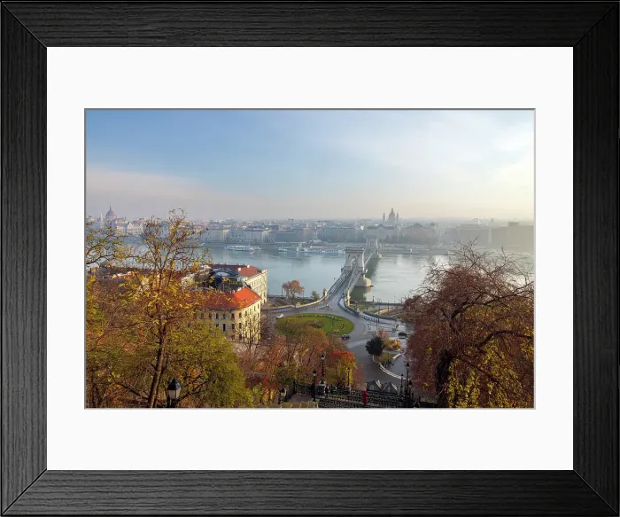Framed Print : Szechenyi Chain Bridge and the Danube River, Budapest, Hungary Framed Print : Szechenyi Chain Bridge and the Danube River, Budapest, Hungary