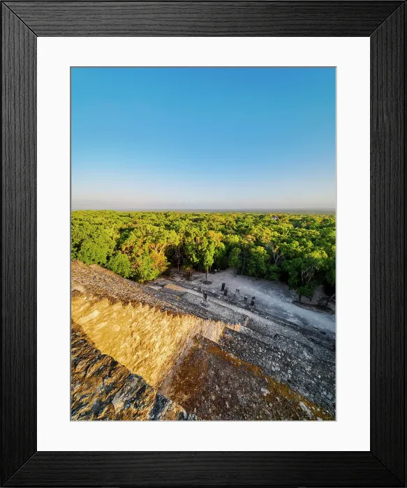 Framed Print : View from Structure II at sunrise, Calakmul Archaeological Site, Campeche State, Mexico Framed Print : View from Structure II at sunrise, Calakmul Archaeological Site, Campeche State, Mexico