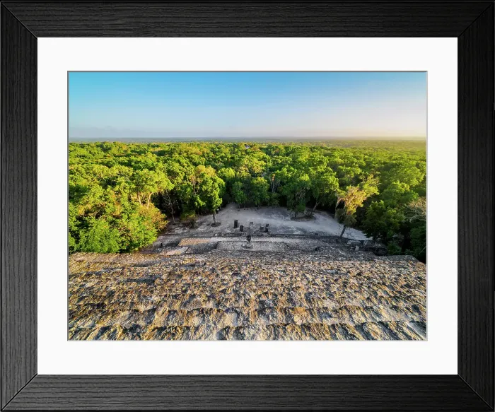 Framed Print : View from Structure II at sunrise, Calakmul Archaeological Site, Campeche State, Mexico Framed Print : View from Structure II at sunrise, Calakmul Archaeological Site, Campeche State, Mexico