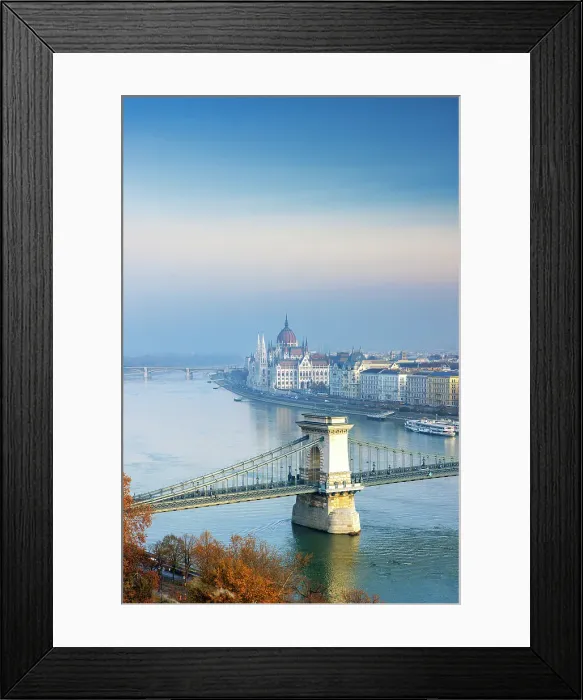 Framed Print : Szechenyi Chain Bridge and the Parliament Building, Budapest, Hungary Framed Print : Szechenyi Chain Bridge and the Parliament Building, Budapest, Hungary