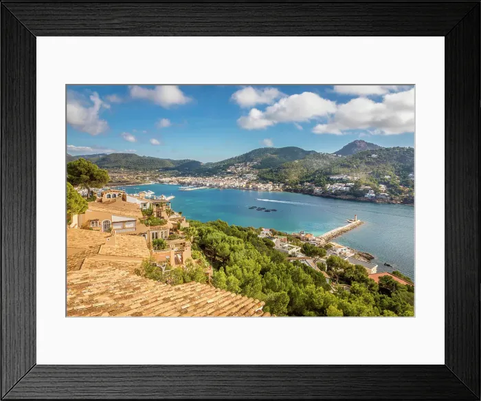 Framed Print : Hillside villas overlooking the bay of Port d`Andratx, Mallorca, Balearic Islands, Spain Framed Print : Hillside villas overlooking the bay of Port d`Andratx, Mallorca, Balearic Islands, Spain