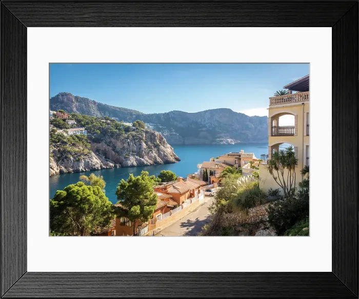 Framed Print : Hillside villas overlooking the bay of Port d`Andratx, Mallorca, Balearic Islands, Spain Framed Print : Hillside villas overlooking the bay of Port d`Andratx, Mallorca, Balearic Islands, Spain
