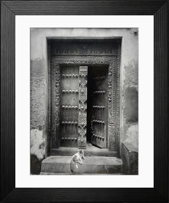 Framed Print : Old heavy carved wooden door, Stonetown, Zanzibar, Tanzania Framed Print : Old heavy carved wooden door, Stonetown, Zanzibar, Tanzania