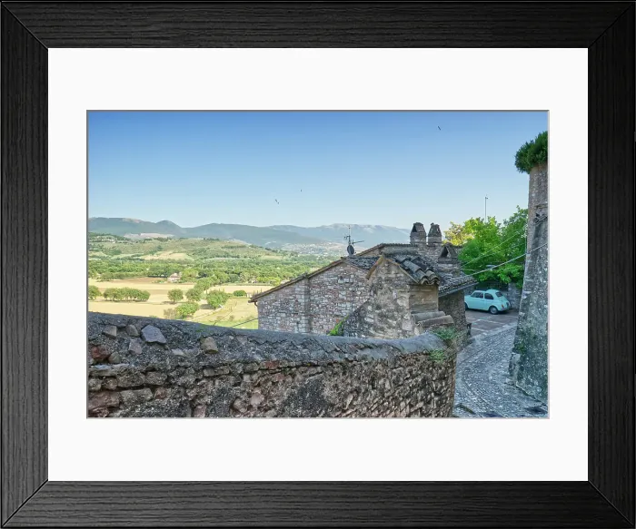 Framed Print : Italy, Umbria, Perugia district, Spello. 500 Fiat car Framed Print : Italy, Umbria, Perugia district, Spello. 500 Fiat car