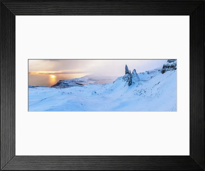 Framed Print : Old Man of Storr and snow covered landscape, Storr Rocks, Isle of Skye, Inner Hebrides, Scotland, United Kingdom Framed Print : Old Man of Storr and snow covered landscape, Storr Rocks, Isle of Skye, Inner Hebrides, Scotland, United Kingdom