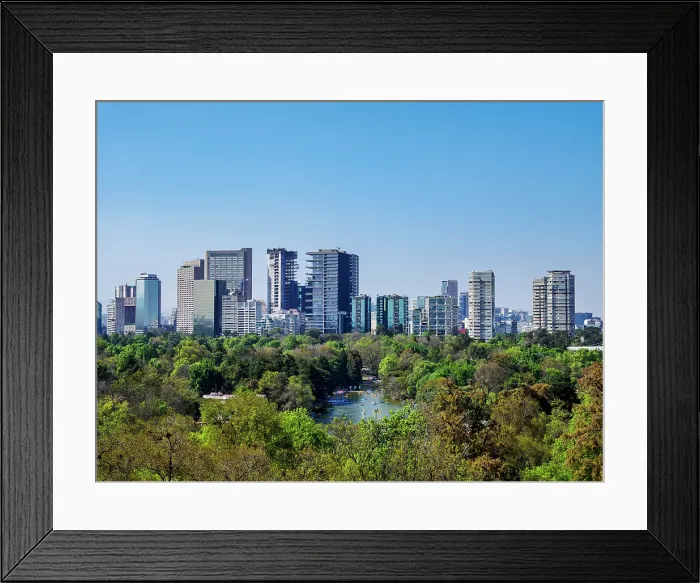 Framed Print : View over the lake towards Polanco from Chapultepec Castle, Mexico City, Mexico Framed Print : View over the lake towards Polanco from Chapultepec Castle, Mexico City, Mexico