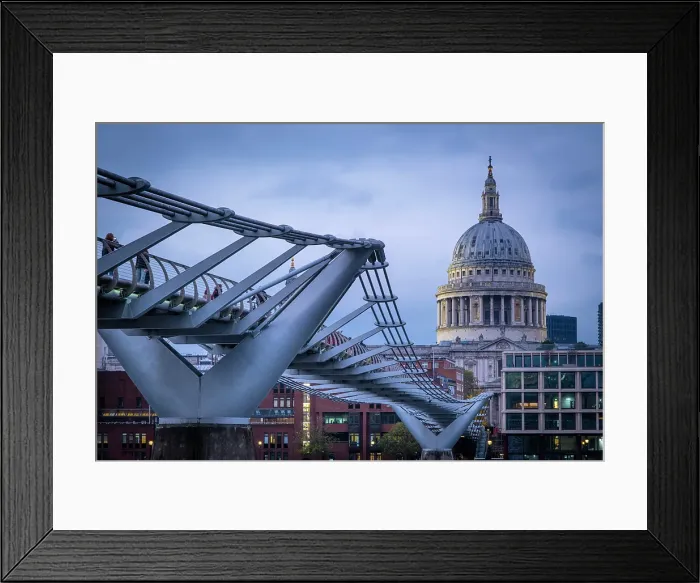 Framed Print : St. Paul's cathedral & Millenium Bridge, London, England, UK