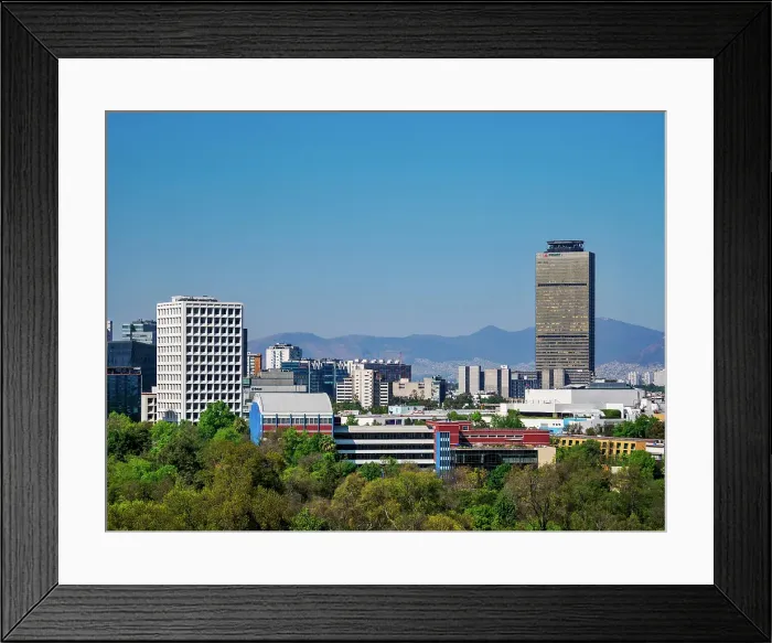 Framed Print : Skyline seen from Chapultepec Castle, elevated view, Mexico City, Mexico Framed Print : Skyline seen from Chapultepec Castle, elevated view, Mexico City, Mexico