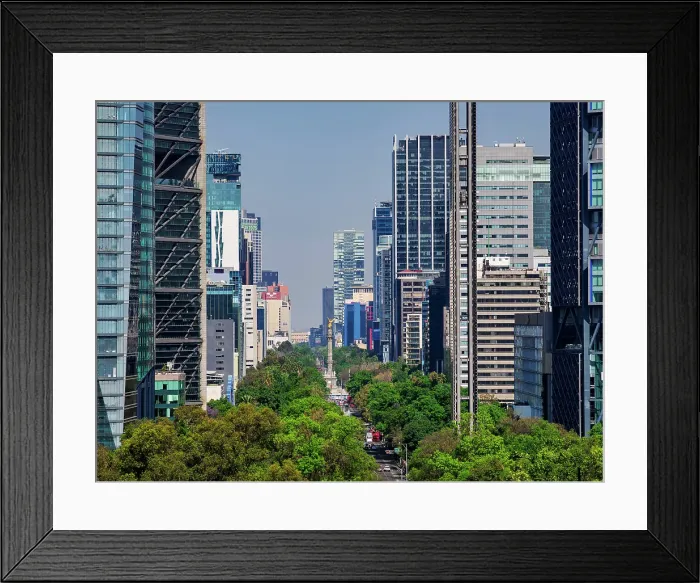 Framed Print : Paseo de la Reforma seen from Chapultepec Castle, elevated view, Mexico City, Mexico Framed Print : Paseo de la Reforma seen from Chapultepec Castle, elevated view, Mexico City, Mexico