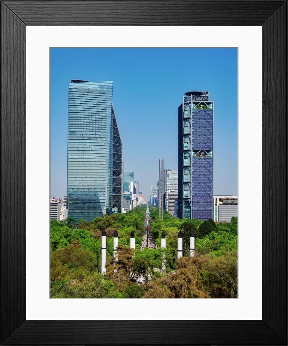 Framed Print : Paseo de la Reforma seen from Chapultepec Castle, elevated view, Mexico City, Mexico Framed Print : Paseo de la Reforma seen from Chapultepec Castle, elevated view, Mexico City, Mexico