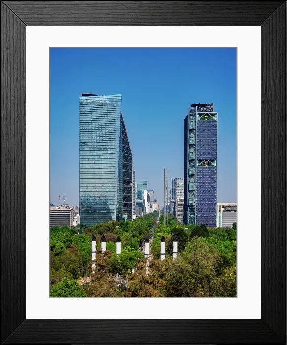Framed Print : Paseo de la Reforma seen from Chapultepec Castle, elevated view, Mexico City, Mexico Framed Print : Paseo de la Reforma seen from Chapultepec Castle, elevated view, Mexico City, Mexico