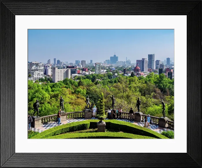 Framed Print : Cityscape seen from the terrace of Chapultepec Castle, Mexico City, Mexico Framed Print : Cityscape seen from the terrace of Chapultepec Castle, Mexico City, Mexico
