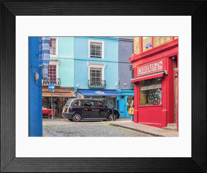 Framed Print : UK, England, London, Notting Hill, Portobello Road and Denbigh Close (formerly Denbigh Mews)