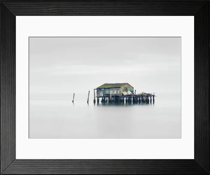 Framed Print : Old fisherman's stilted hut off the island of Pellestrina, Venice, Italy Framed Print : Old fisherman's stilted hut off the island of Pellestrina, Venice, Italy