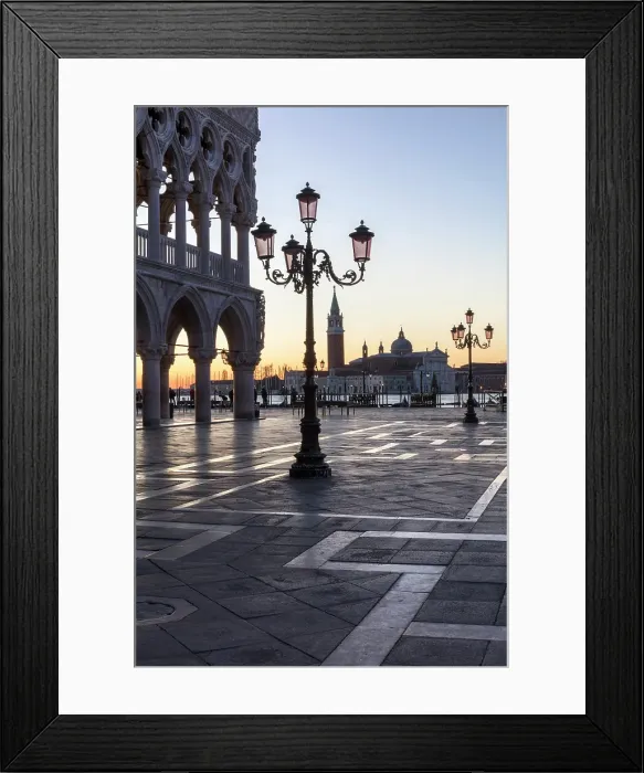 Framed Print : View across St Mark's Square towards San Giorgio Maggiore at dawn, Venice, Italy Framed Print : View across St Mark's Square towards San Giorgio Maggiore at dawn, Venice, Italy