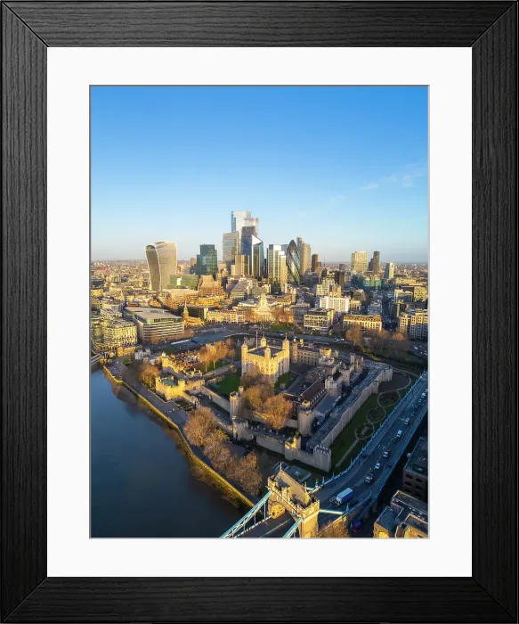 Framed Print : Tower of London & City of London, London, England, UK