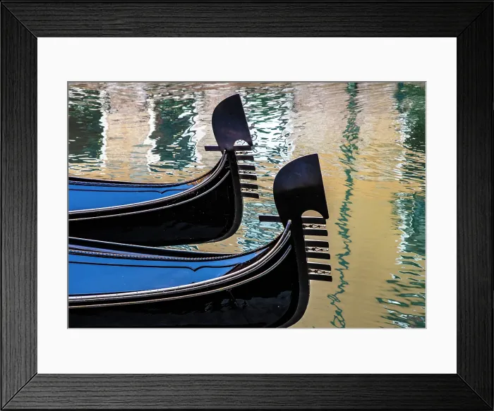 Framed Print : Gondolas with colourful reflections, San Marco, Venice, Italy Framed Print : Gondolas with colourful reflections, San Marco, Venice, Italy