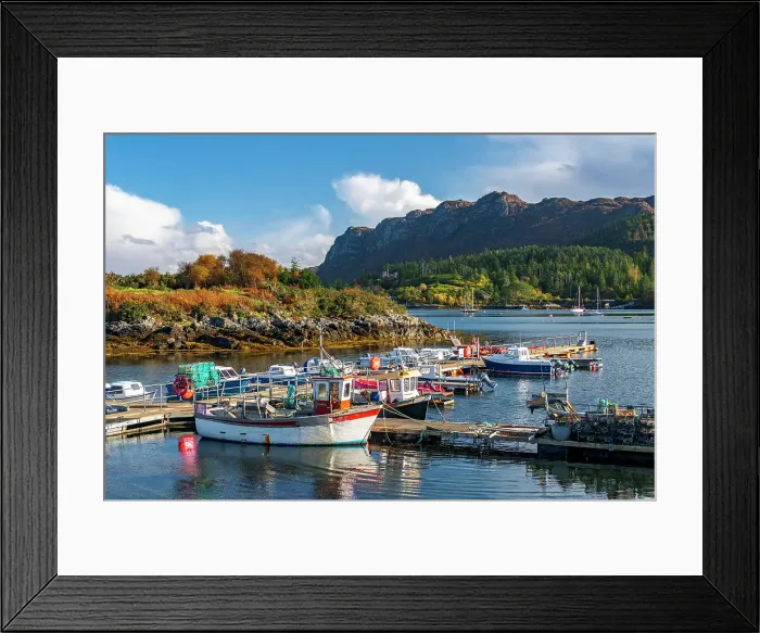 Framed Print : UK, Scotland, Highland, Wester Ross, Plockton, Plockton Harbour