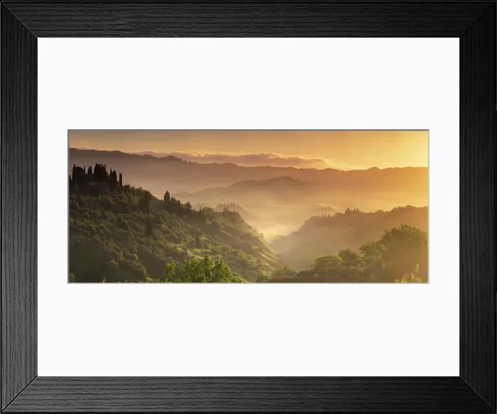Framed Print : Rolling hills around the town of Volterra, Tuscany, Italy Framed Print : Rolling hills around the town of Volterra, Tuscany, Italy