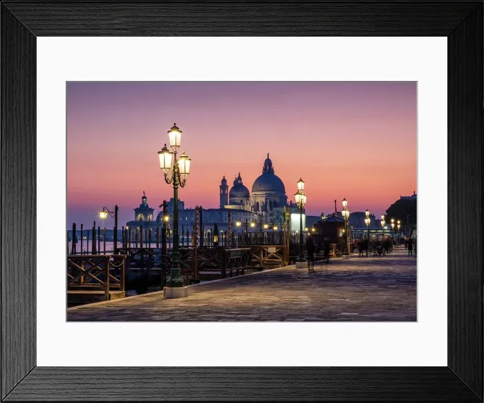 Framed Print : San Marco waterfront at dawn looking toward the church of Santa Maria Della Salute, Venice, Italy Framed Print : San Marco waterfront at dawn looking toward the church of Santa Maria Della Salute, Venice, Italy