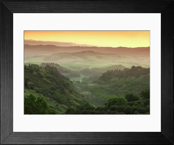 Framed Print : Rolling hills around the town of Volterra, Tuscany, Italy Framed Print : Rolling hills around the town of Volterra, Tuscany, Italy