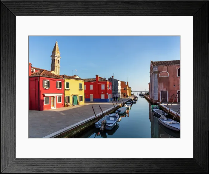 Framed Print : Canal and colourful houses on the island of Burano, Venice, Italy Framed Print : Canal and colourful houses on the island of Burano, Venice, Italy