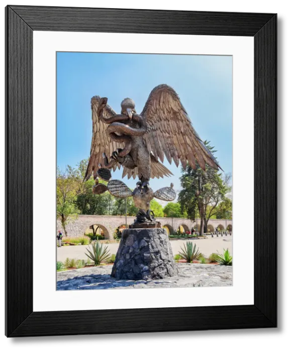Framed Print : An eagle devouring a snake sculpture, Glorieta de la Lealtad, Bosque de Chapultepec Park, Mexico City, Mexico