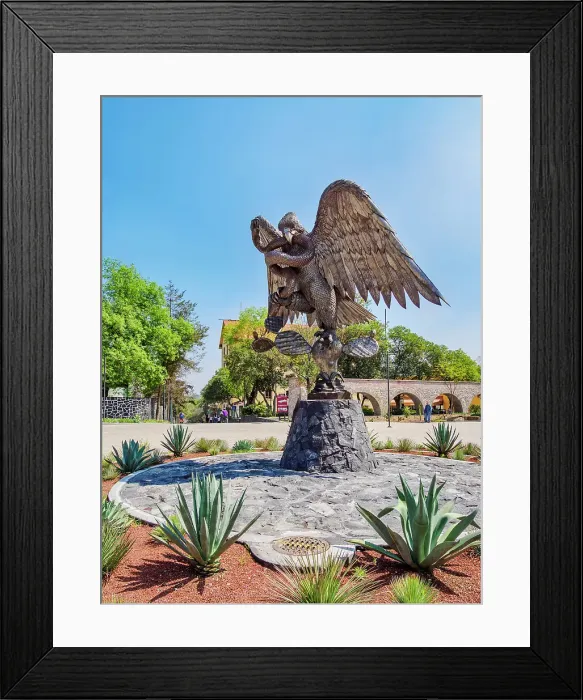 Framed Print : An eagle devouring a snake sculpture, Glorieta de la Lealtad, Bosque de Chapultepec Park, Mexico City, Mexico Framed Print : An eagle devouring a snake sculpture, Glorieta de la Lealtad, Bosque de Chapultepec Park, Mexico City, Mexico