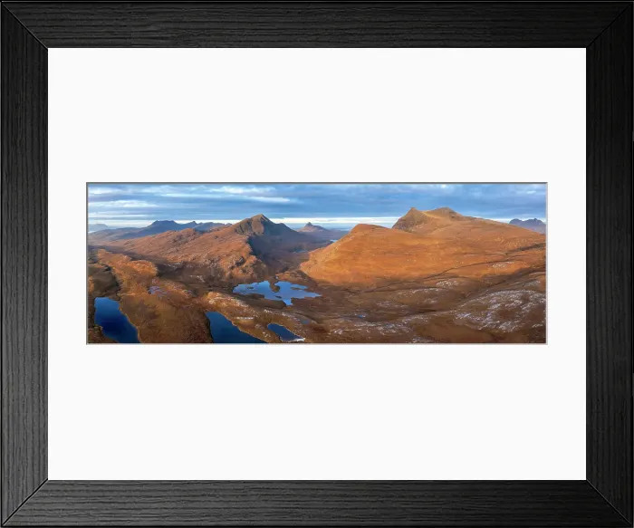 Framed Print : Lochan an Ais and moutain landscape, Coigach range, Cul Mor and Stac Pollaidh from Knockan Crag Nature Reserve, Sutherland, Highlands, Scotland, United KIngdom Framed Print : Lochan an Ais and moutain landscape, Coigach range, Cul Mor and Stac Pollaidh from Knockan Crag Nature Reserve, Sutherland, Highlands, Scotland, United KIngdom