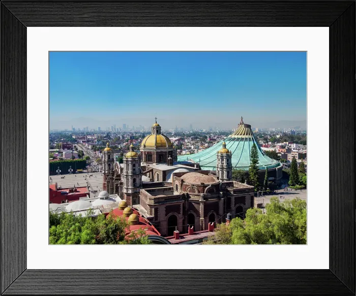 Framed Print : Old and New Basilicas of Guadalupe, elevated view, Villa de Guadalupe, Mexico City, Mexico Framed Print : Old and New Basilicas of Guadalupe, elevated view, Villa de Guadalupe, Mexico City, Mexico
