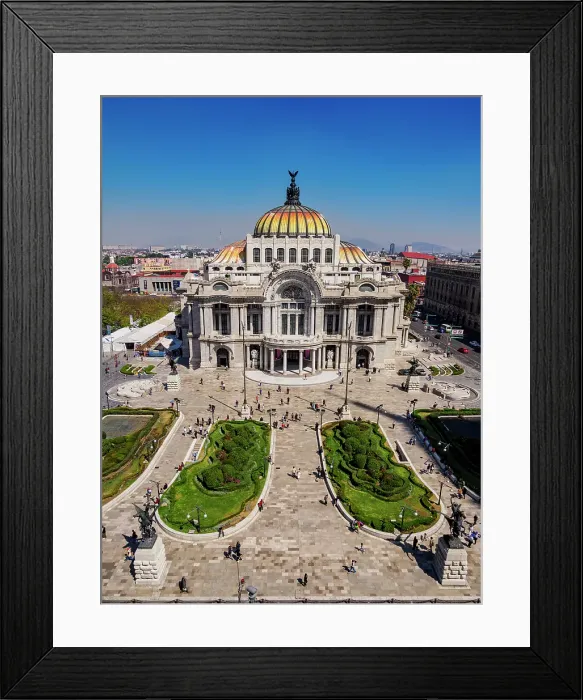 Framed Print : Palacio de Bellas Artes, elevated view, Mexico City, Mexico Framed Print : Palacio de Bellas Artes, elevated view, Mexico City, Mexico