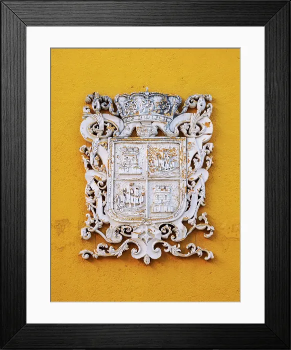 Framed Print : Campeche Coat of Arms at the Municipal Building, Campeche City, Campeche State, Mexico