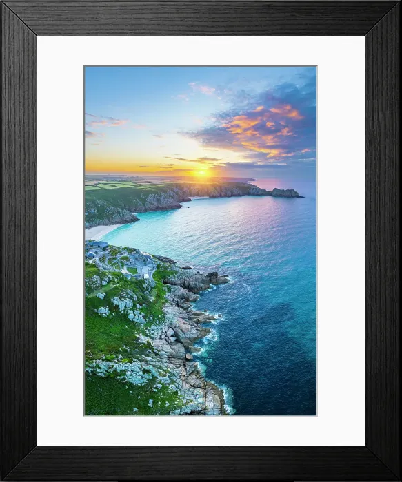 Framed Print : UK, England, Cornwall, Porthcurno, Minack Theatre, Porthcurno Beach, Green Bay Beach, Pedn Vounder Beach and Logan Rock Headland Framed Print : UK, England, Cornwall, Porthcurno, Minack Theatre, Porthcurno Beach, Green Bay Beach, Pedn Vounder Beach and Logan Rock Headland