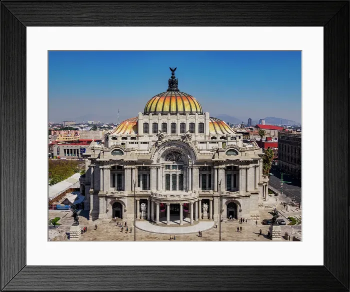 Framed Print : Palacio de Bellas Artes, elevated view, Mexico City, Mexico Framed Print : Palacio de Bellas Artes, elevated view, Mexico City, Mexico