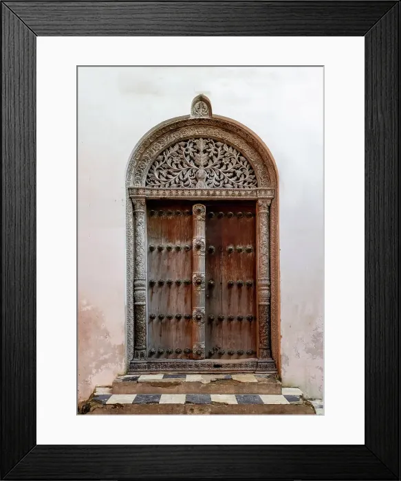 Framed Print : Old heavy carved wooden door, Stonetown, Zanzibar, Tanzania Framed Print : Old heavy carved wooden door, Stonetown, Zanzibar, Tanzania