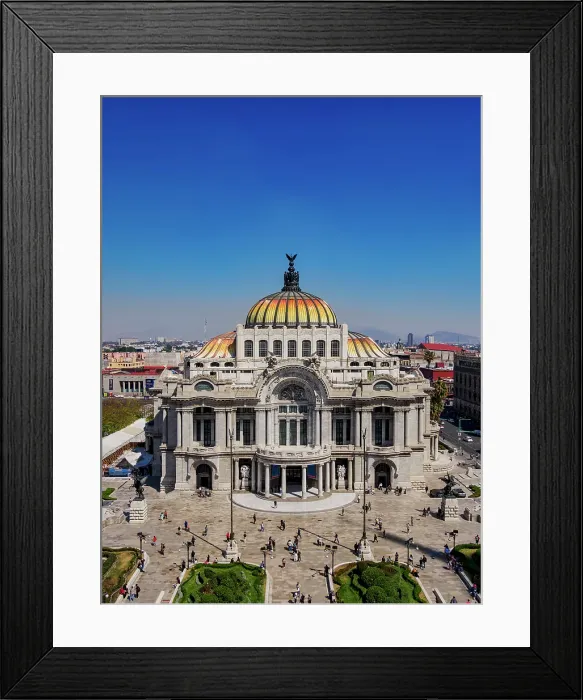 Framed Print : Palacio de Bellas Artes, elevated view, Mexico City, Mexico Framed Print : Palacio de Bellas Artes, elevated view, Mexico City, Mexico