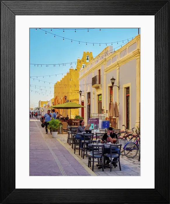 Framed Print : Al fresco Restaurant at Calle 59, Campeche City, Campeche State, Mexico Framed Print : Al fresco Restaurant at Calle 59, Campeche City, Campeche State, Mexico