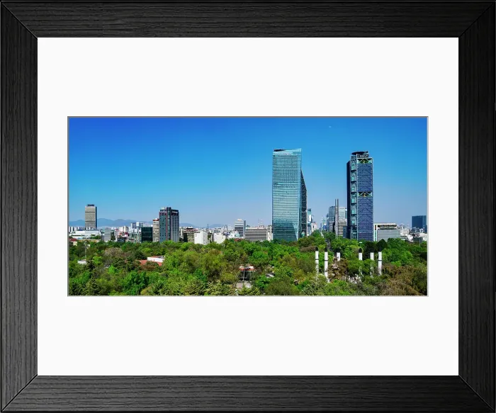 Framed Print : Skyline with Paseo de la Reforma, Mexico City, Mexico Framed Print : Skyline with Paseo de la Reforma, Mexico City, Mexico
