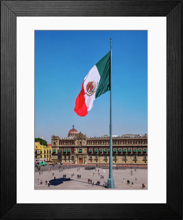 Framed Print : View over Zocalo or Constitution Square towards the National Palace, Mexico City, Mexico Framed Print : View over Zocalo or Constitution Square towards the National Palace, Mexico City, Mexico