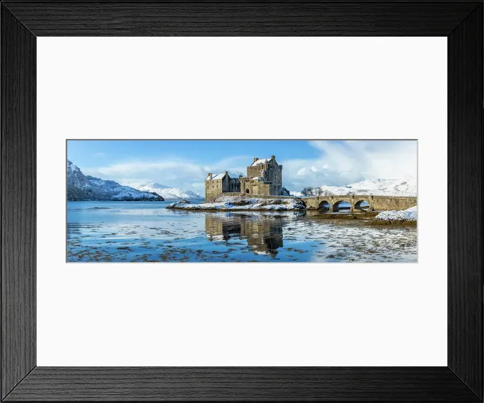 Framed Print : Snowy morning at Eilean Donan Castle on Loch Duich, Dornie, Western Highlands, Scotland, United Kingdom Framed Print : Snowy morning at Eilean Donan Castle on Loch Duich, Dornie, Western Highlands, Scotland, United Kingdom