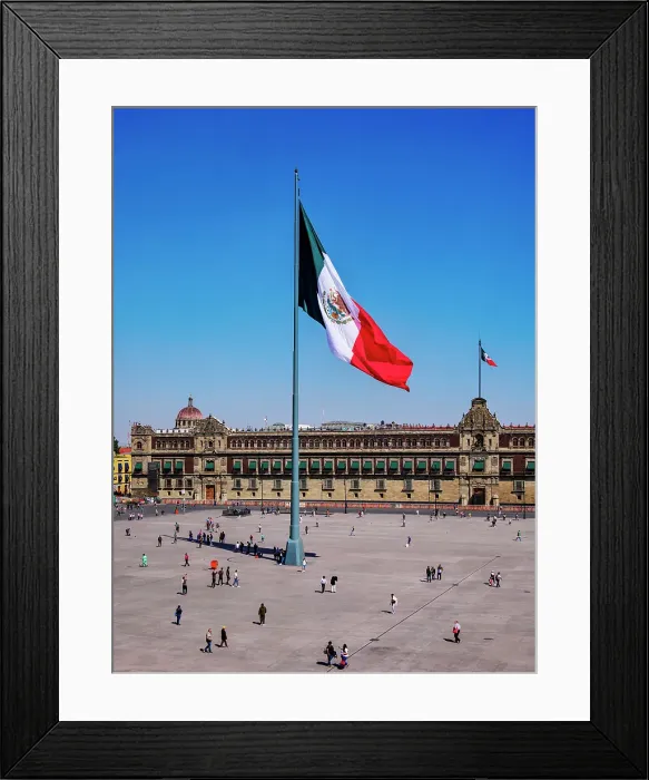 Framed Print : View over Zocalo or Constitution Square towards the National Palace, Mexico City, Mexico Framed Print : View over Zocalo or Constitution Square towards the National Palace, Mexico City, Mexico