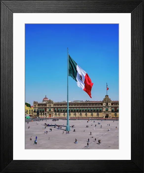 Framed Print : View over Zocalo or Constitution Square towards the National Palace, Mexico City, Mexico