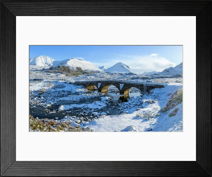 Framed Print : Sligachan Bridge and the Cullin Hills, Glen Sligachan, Isle of Skye, Highlands, Scotland, United Kingdom