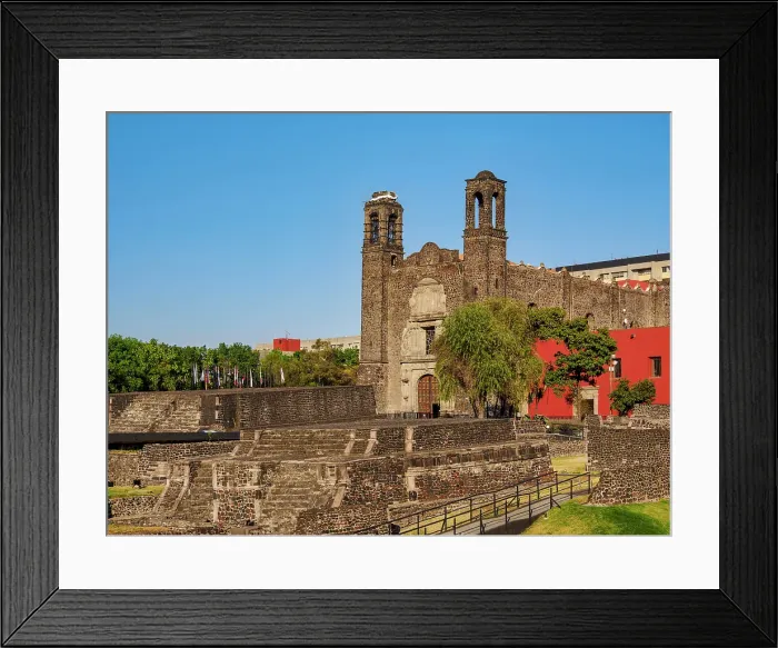 Framed Print : Santiago Apostol Church and Tlatelolco Archaeological Site, Plaza de las Tres Culturas, Mexico City, Mexico Framed Print : Santiago Apostol Church and Tlatelolco Archaeological Site, Plaza de las Tres Culturas, Mexico City, Mexico