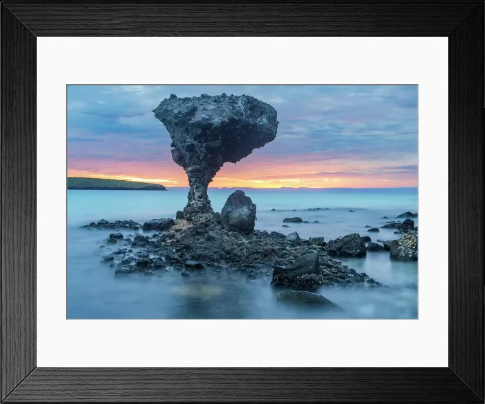 Framed Print : Mexico, Baja California Sur, La Paz, Playa Balandra, Mushroom roclk
