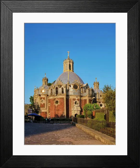 Framed Print : Capilla del Pocito at sunset, Villa de Guadalupe, Mexico City, Mexico